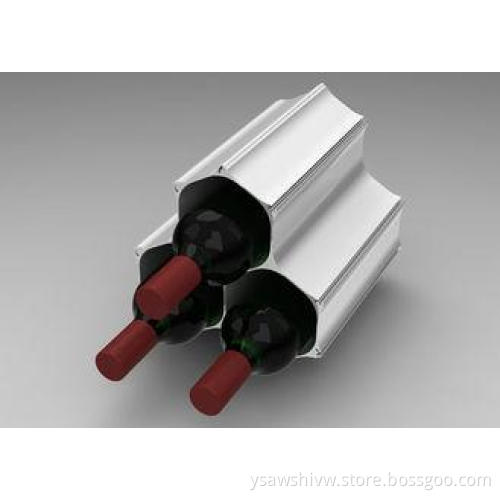 Aluminum Wine Display Stands With 3 Bottle , Honeycomb Stru